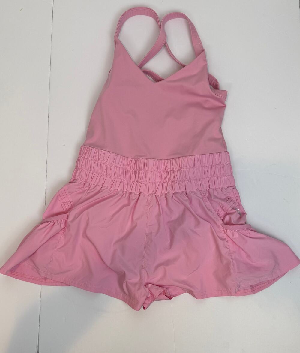 FP Movement Free People Smockin Hot Dress M Pink Tennis Athleisure EUC